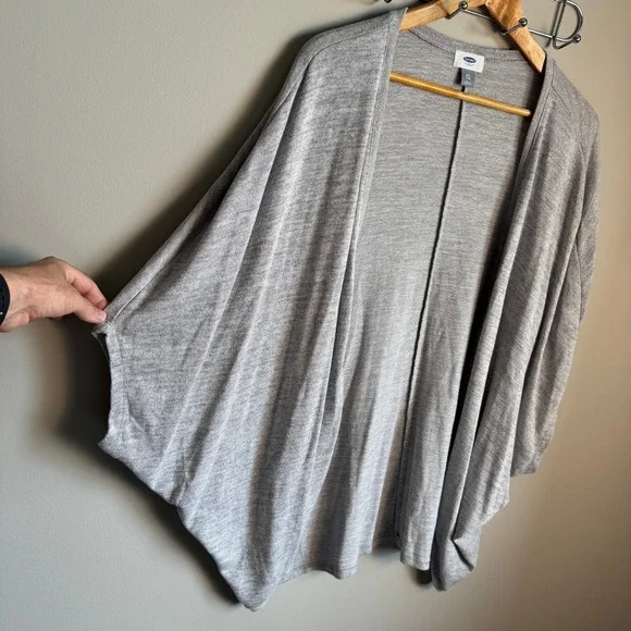 Old Navy Drop Shoulder Open‎ Front Lightweight Cardigan Sweater Gray XXL Office - Picture 2 of 11